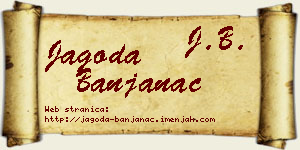 Jagoda Banjanac vizit kartica